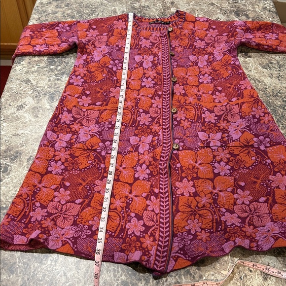 Gudrun Sjoden Ottilia Floral Knjt Coat Jacket Women’s Large - Picture 11 of 13